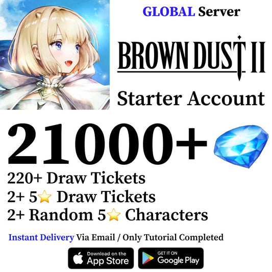 Brown Dust 2 Starter Reroll Account with 21000 Gems [Global] - Genshin Accounts