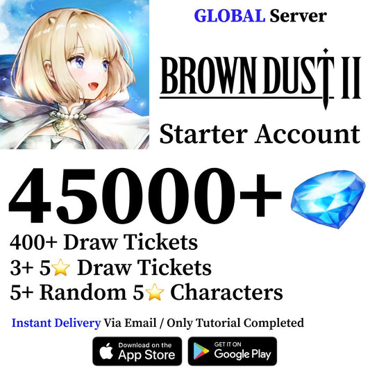 Brown Dust 2 Starter Reroll Account with 45000 Gems [Global] - Genshin Accounts