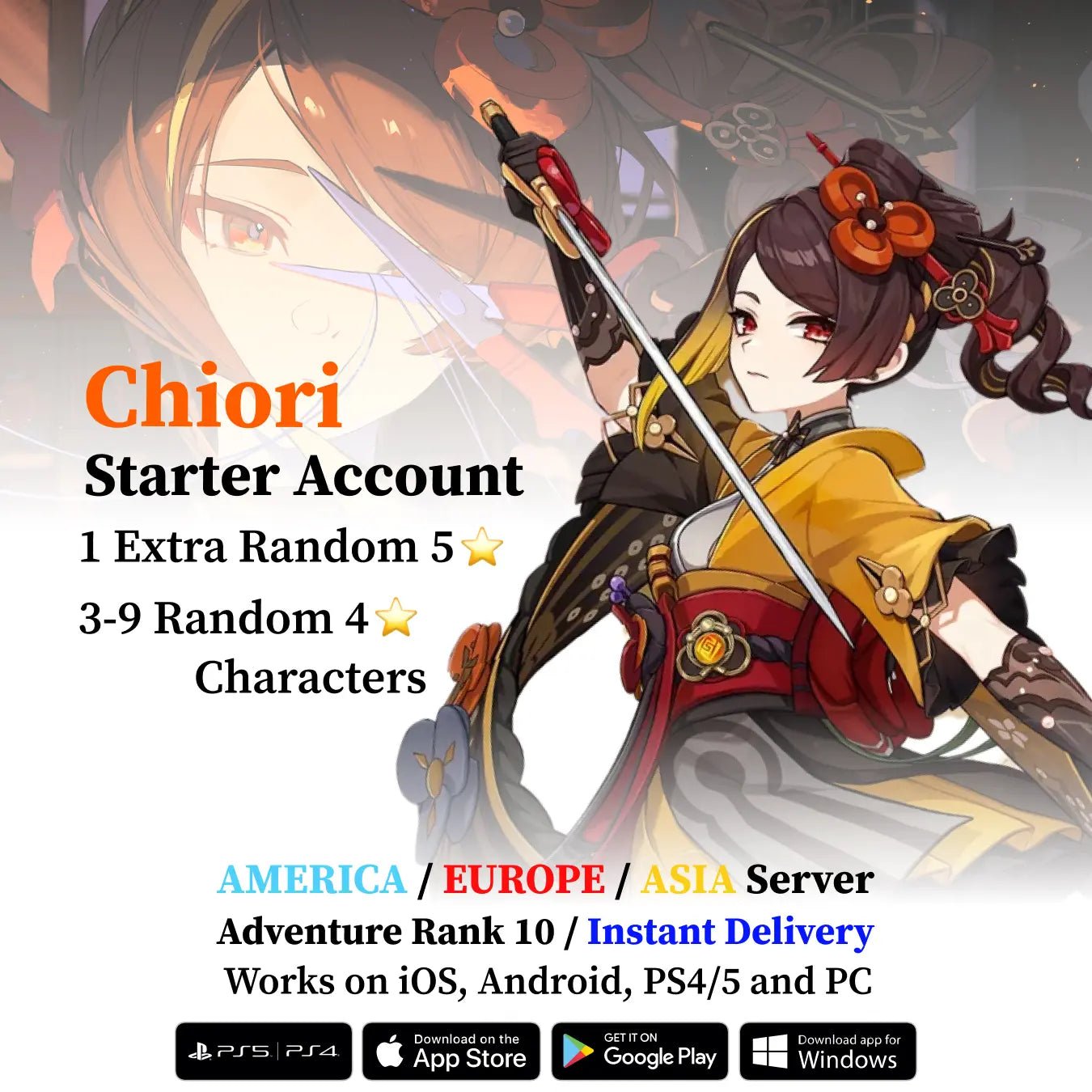 Chiori Starter Account - Genshin Accounts