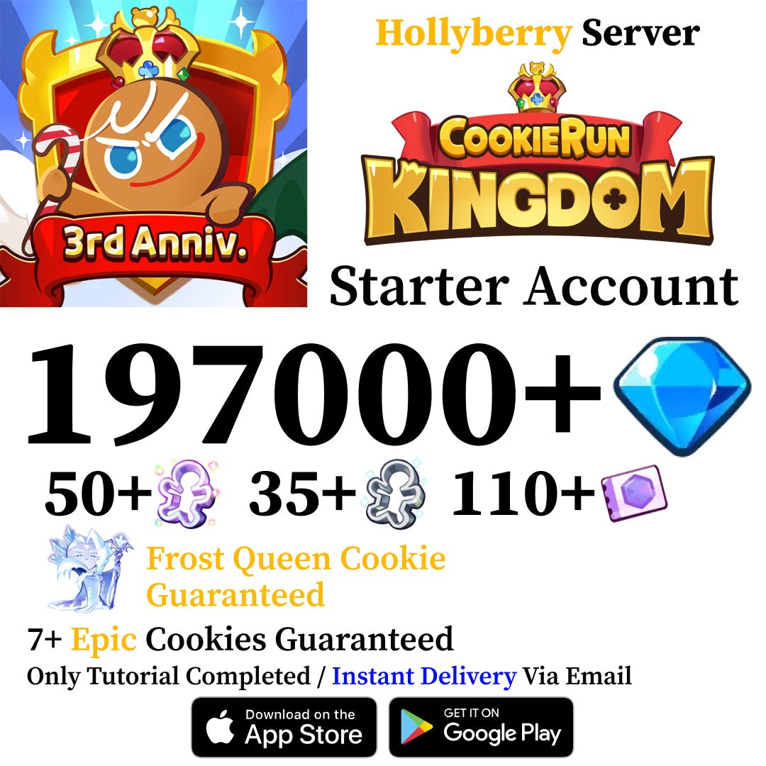 Cookie Run Kingdom Starter Reroll Account with Frost Queen [Hollyberry] - Genshin Accounts