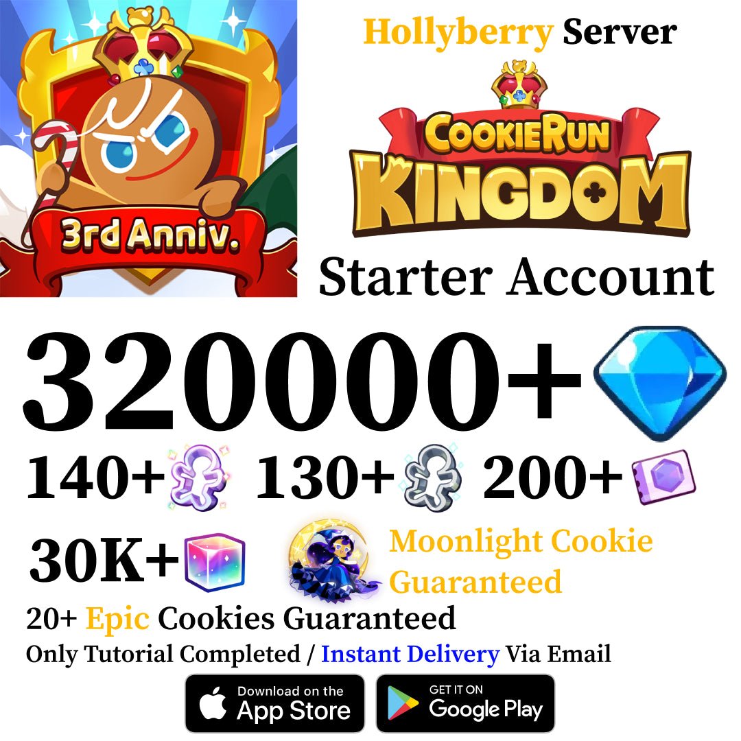 Cookie Run Kingdom Starter Reroll Account with Moonlight [Hollyberry] - Genshin Accounts