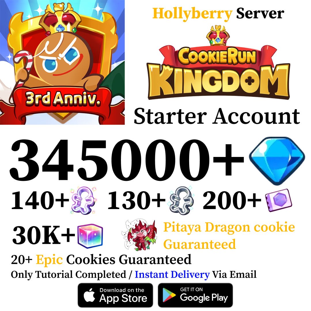 Cookie Run Kingdom Starter Reroll Account with Pitaya Dragon [Hollyberry] - Genshin Accounts