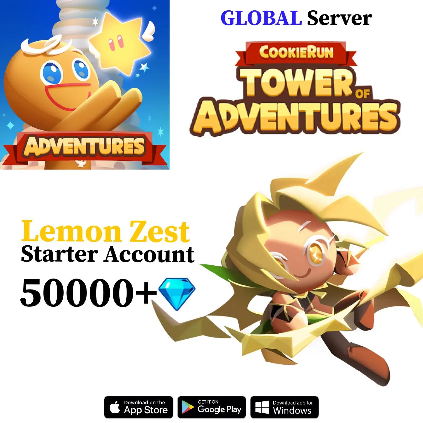 CookieRun: Tower of Adventures Lemon Zest Starter Account [GLOBAL] - Genshin Accounts