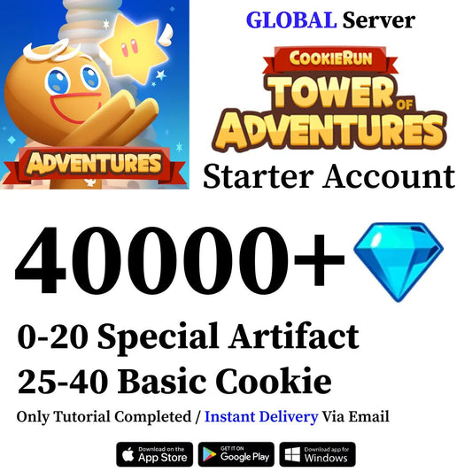 CookieRun: Tower of Adventures Starter Reroll Account with 40000+ Diamonds [GLOBAL] - Genshin Accounts