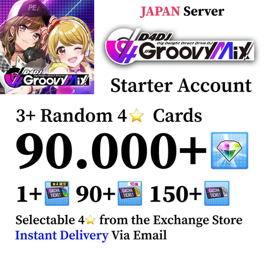 D4DJ Reroll Account with 90.000+ Gems [JP] - Genshin Accounts