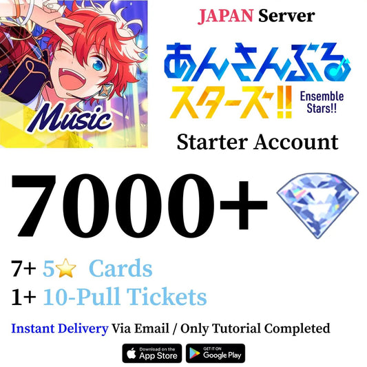 Ensemble Stars Music Enstars Reroll Starter Account with 7000+ Gems [Japan] - Genshin Accounts