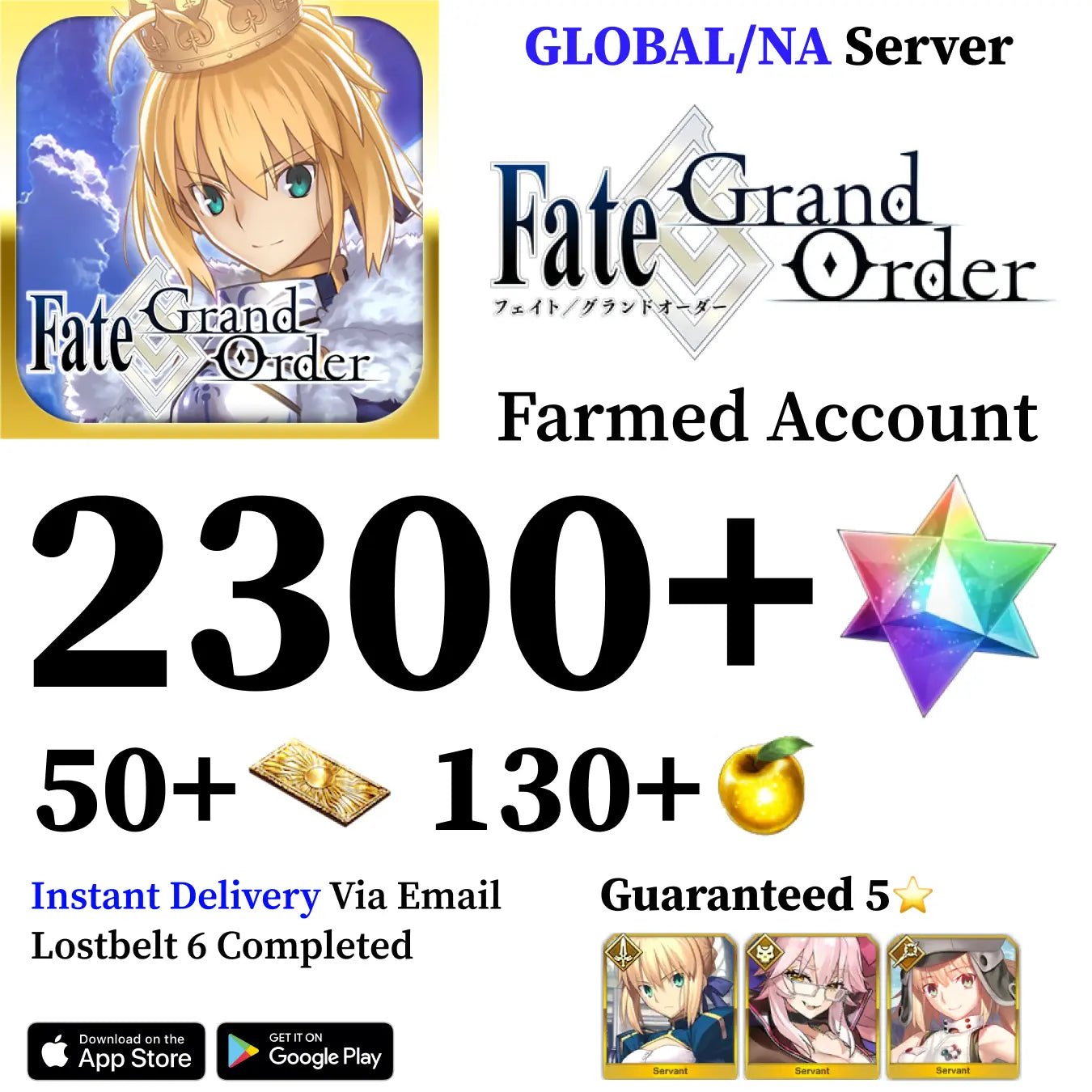 Fate Grand Order Reroll Account with 2290+ SQ [Global] - Genshin Accounts