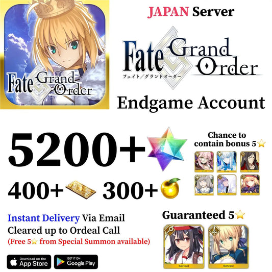 Fate Grand Order Reroll Account with 4700+ SQ [Japan] - Genshin Accounts