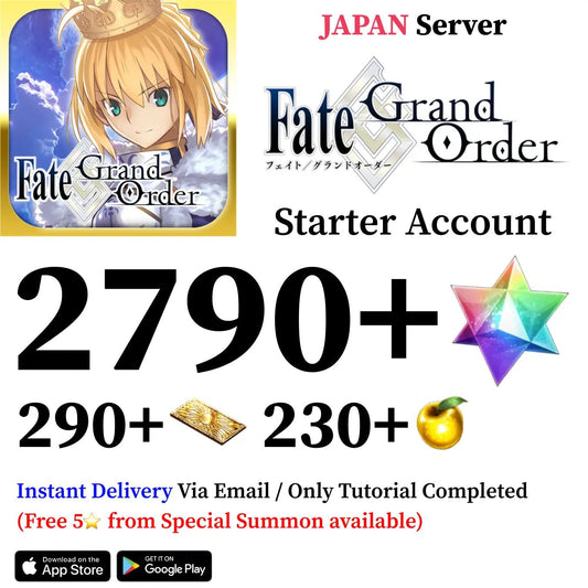 Fate Grand Order Starter Account with 2500+ SQ [Japan] - Genshin Accounts