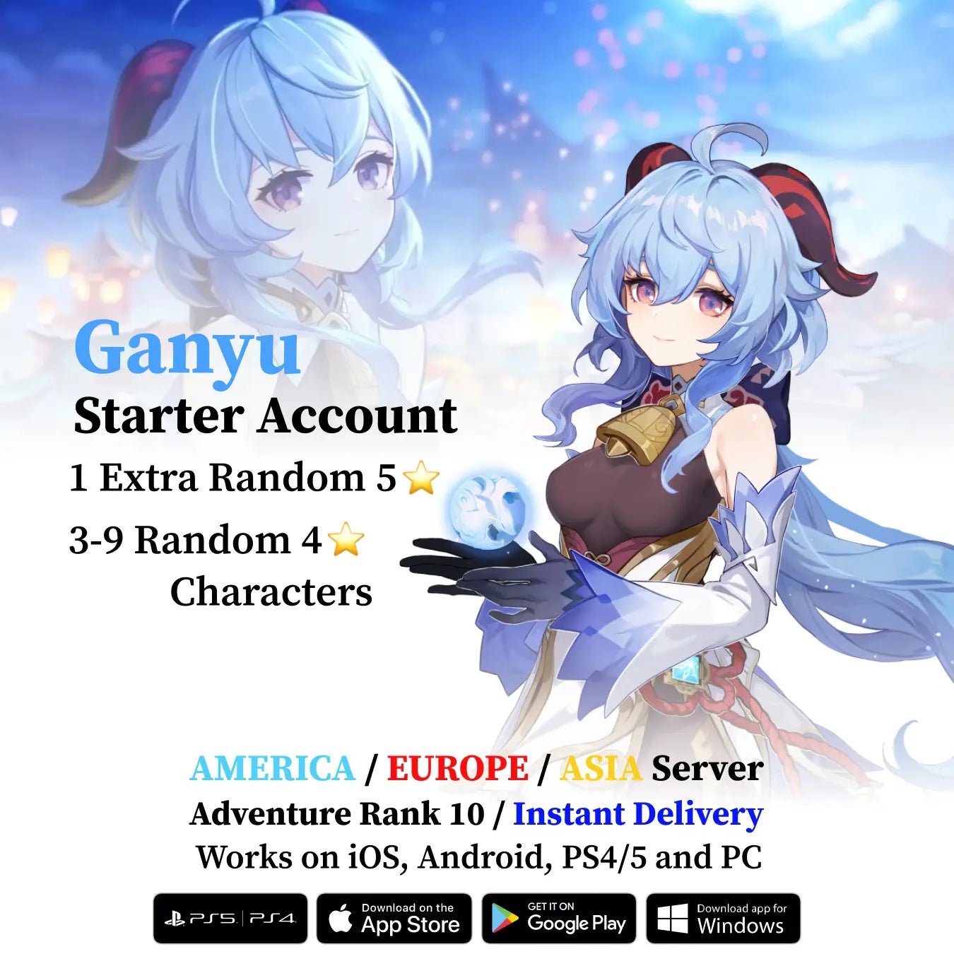 Ganyu Starter Account - Genshin Accounts