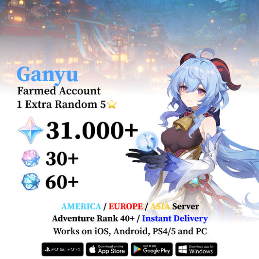 Ganyu Reroll Account with 30.000 Primogems