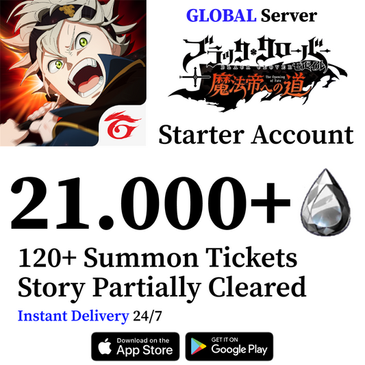 Black Clover M Account 21000+ Crystals [GLOBAL]