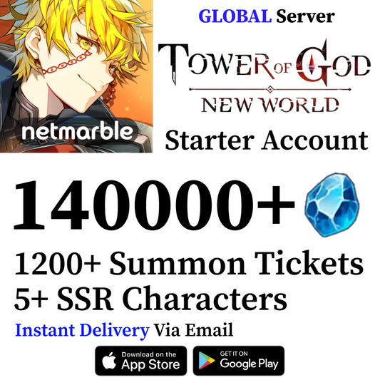 Tower of God New World Reroll Account 140,000+ Gems [GLOBAL]