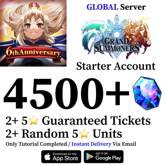 Grand Summoners Starter Account with 4500 Gems [Global] - Genshin Accounts