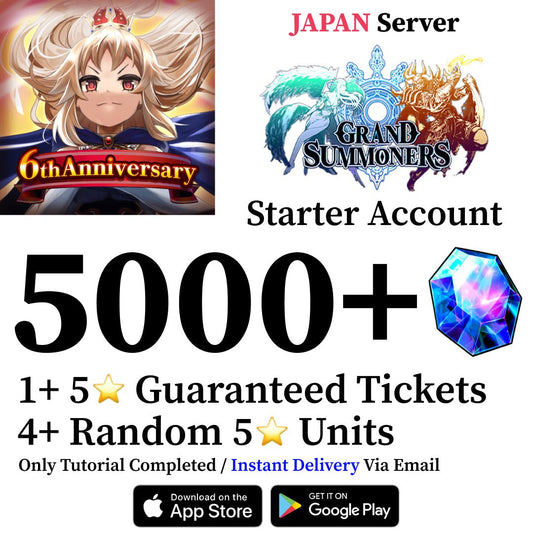 Grand Summoners Starter Account with 5000 Gems [Japan] - Genshin Accounts