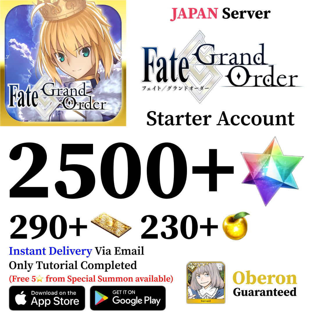 Fate Grand Order Starter Account with 2500+ SQ [Japan]