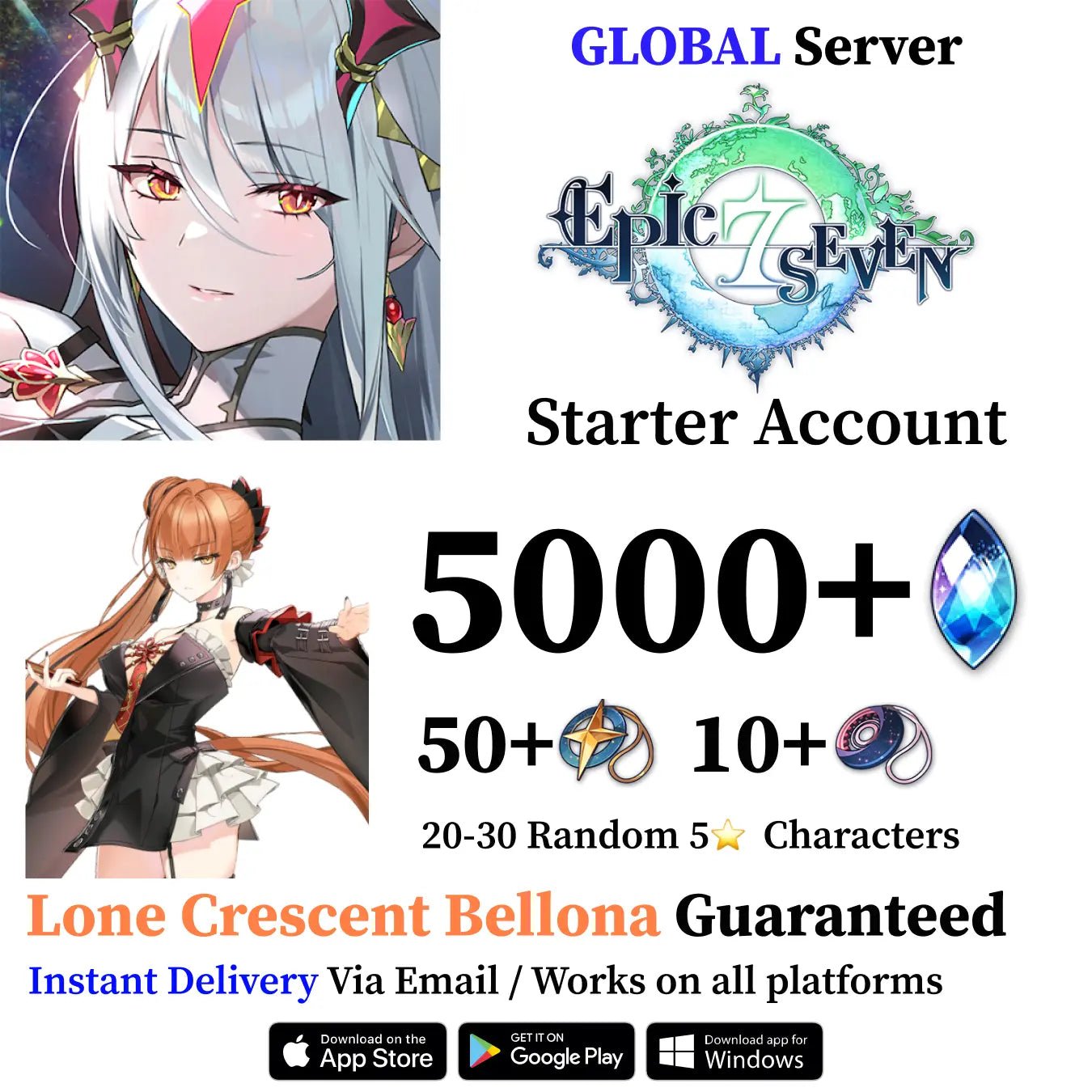 Lone Crescent Bellona Epic Seven Starter Account [Global] - Genshin Accounts