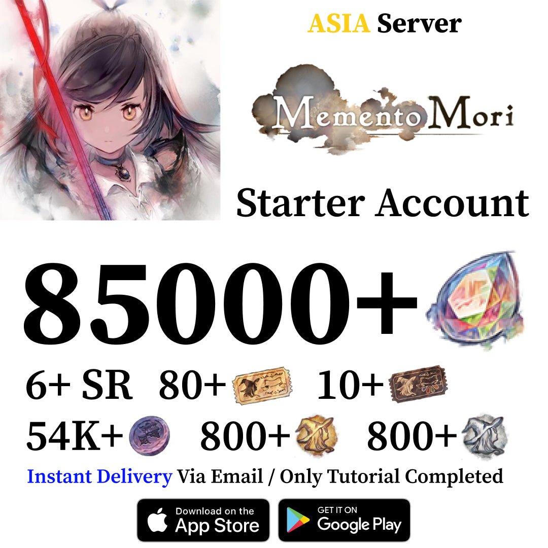 Memento Mori Reroll Account with 85000+ Gems [Asia] - Genshin Accounts