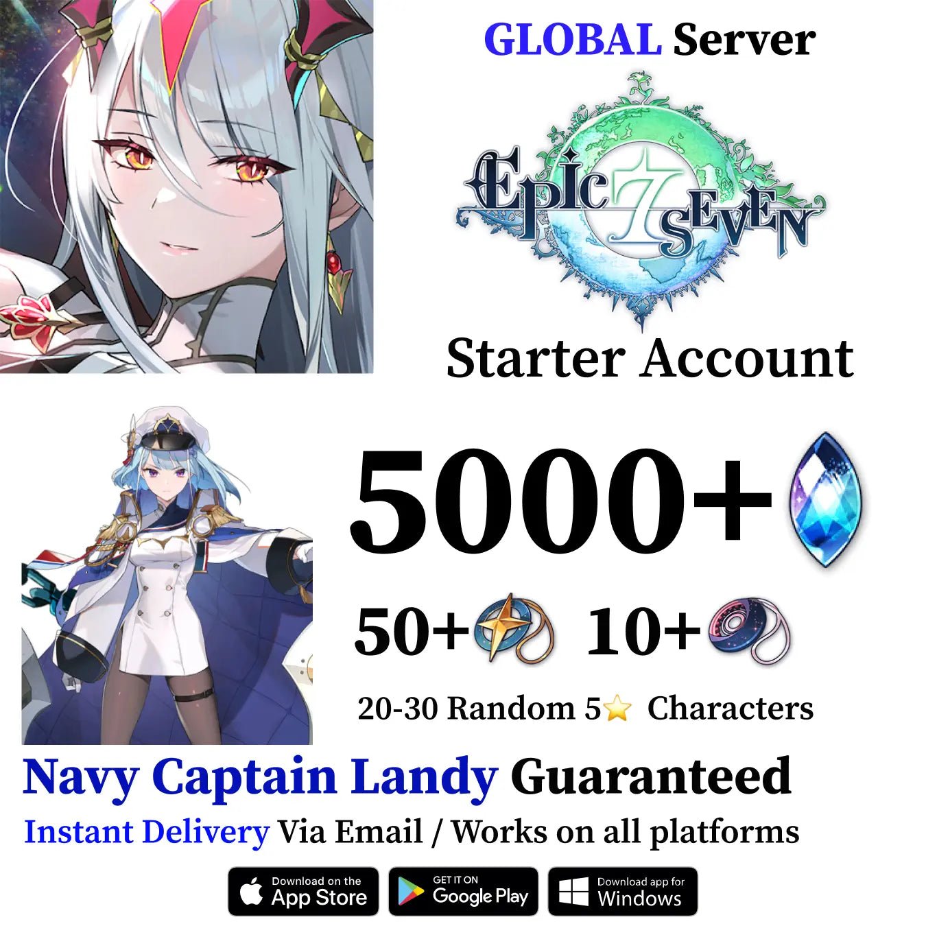 Navy Captain Landy Epic Seven Starter Account [Global] - Genshin Accounts