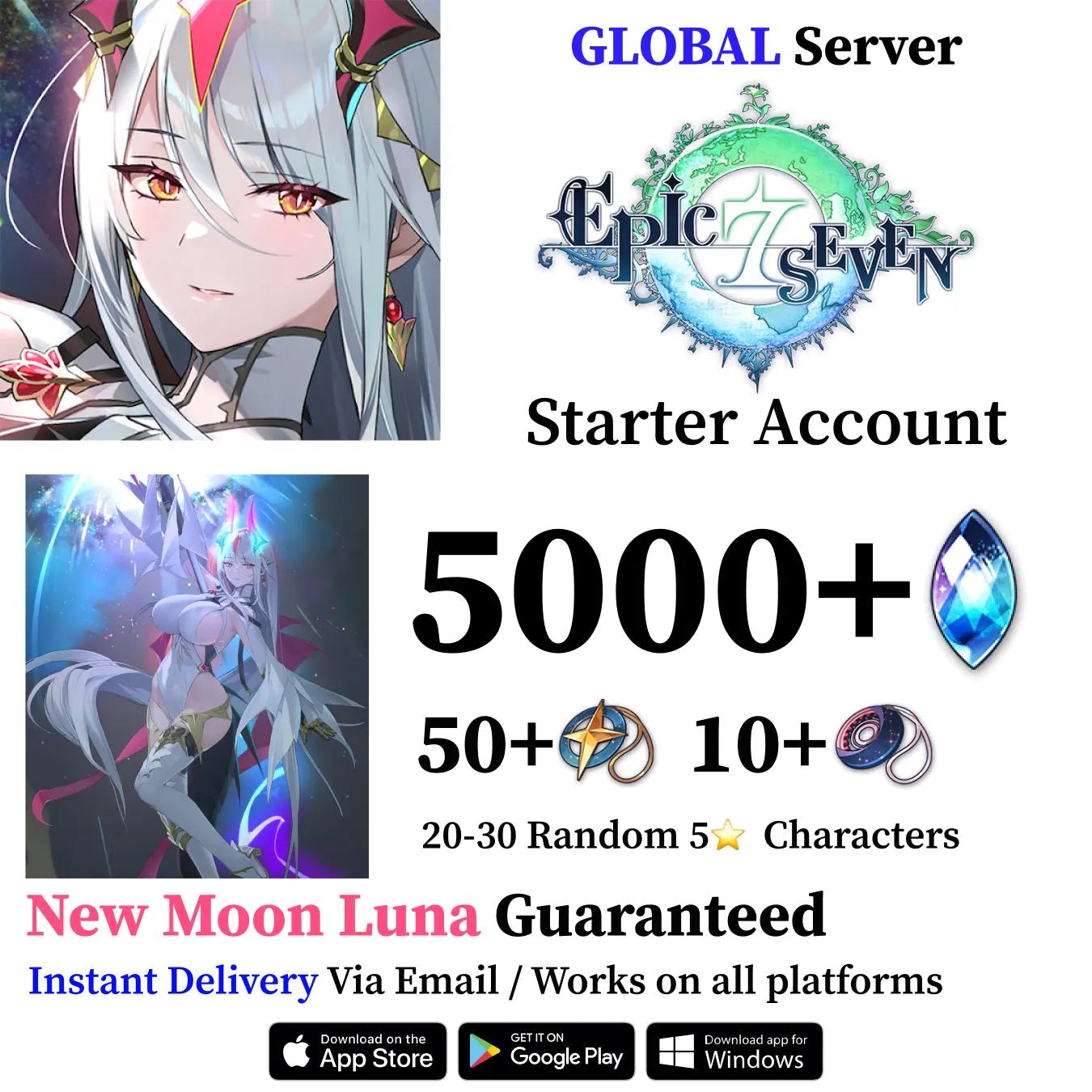 New Moon Luna Epic Seven Starter Account [Global] - Genshin Accounts