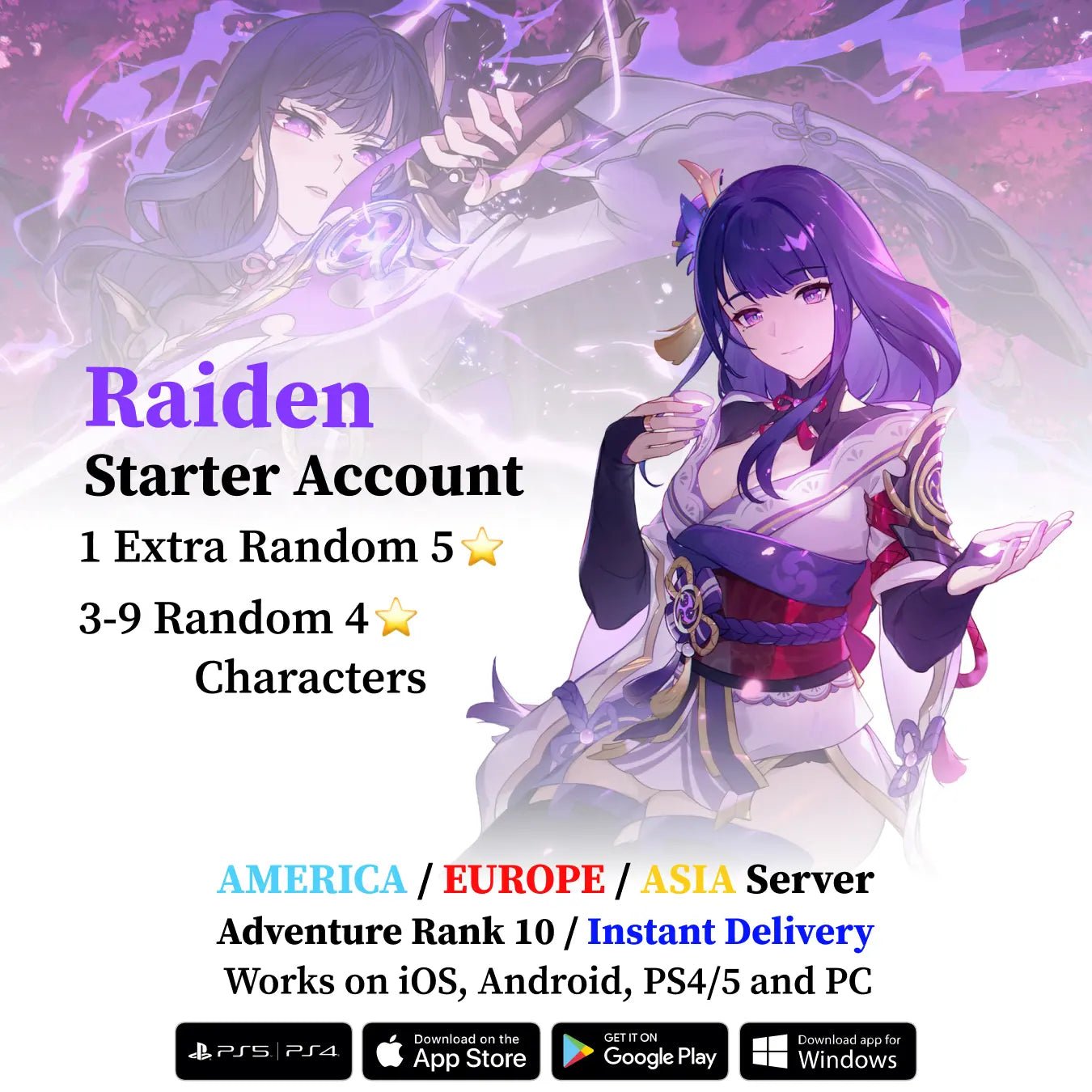 Raiden Shogun Starter Account - Genshin Accounts