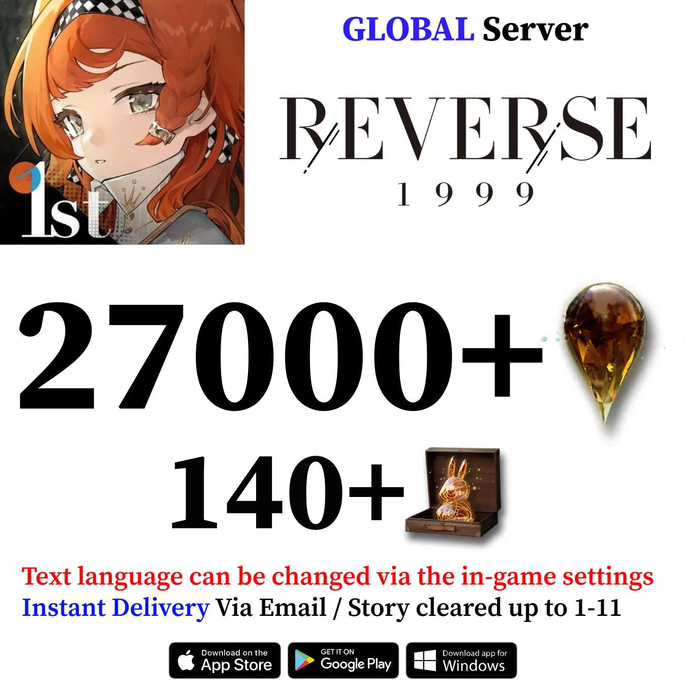 Reverse: 1999 Starter Reroll Account 27,000+ Gems [GLOBAL] - Genshin Accounts