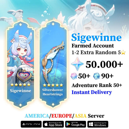 Sigewinne with Signature Weapon and Wishes - Genshin Accounts