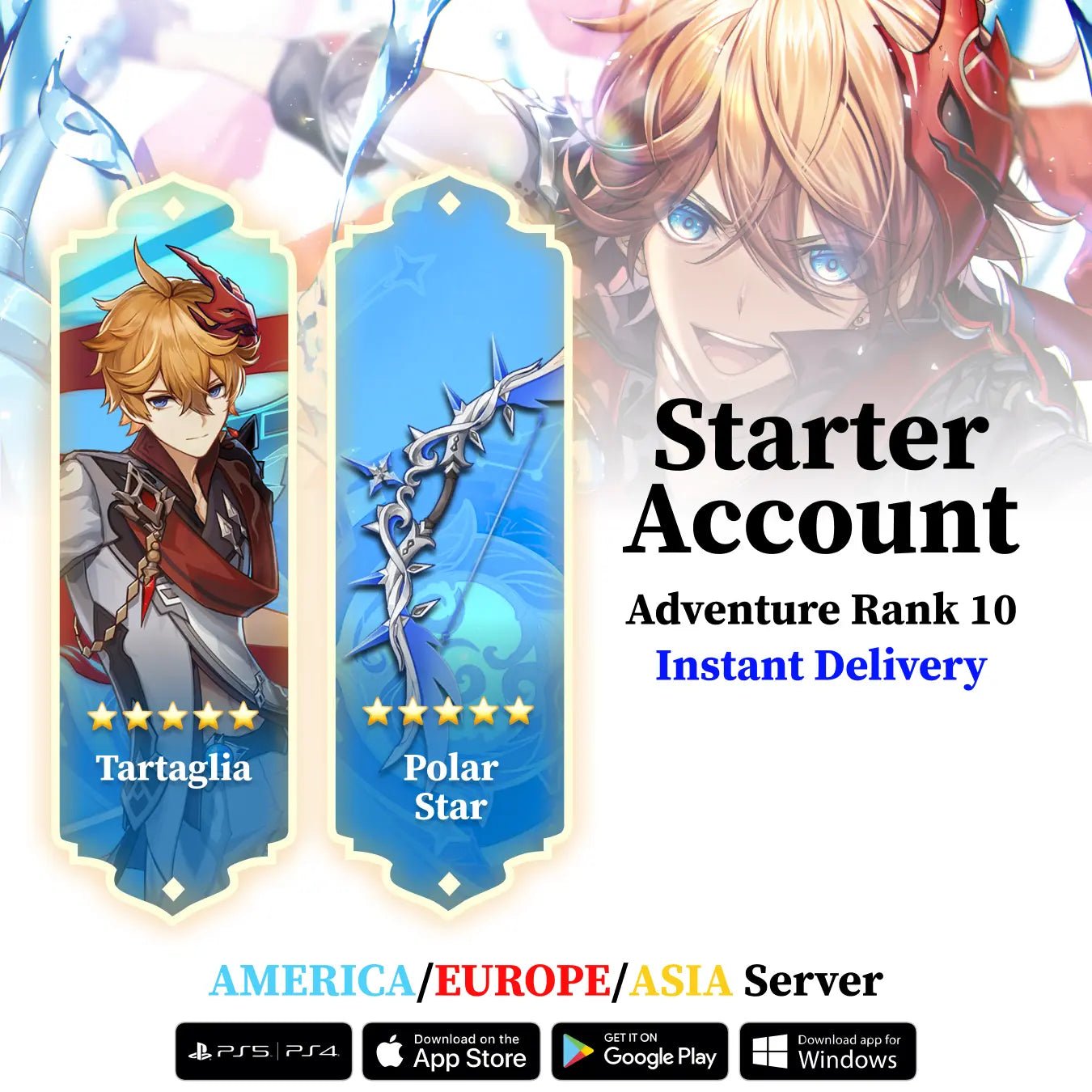 Tartaglia with Polar Star - Genshin Reroll Account - Genshin Accounts