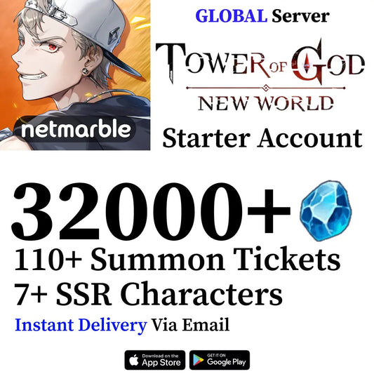 Tower of God New World Reroll Account 30,000+ Gems [GLOBAL] - Genshin Accounts