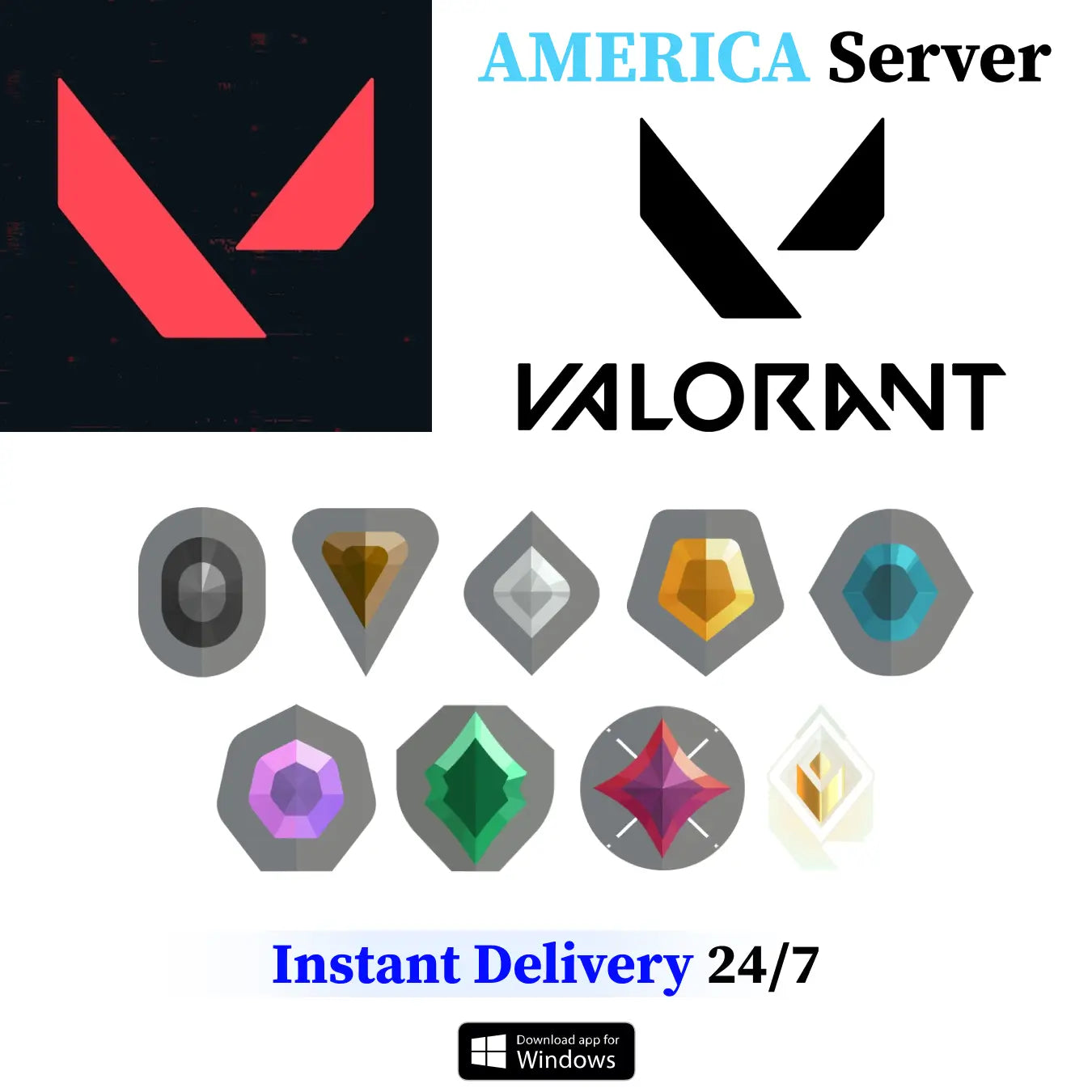 Valorant America Ranked Account (Instant Delivery)
