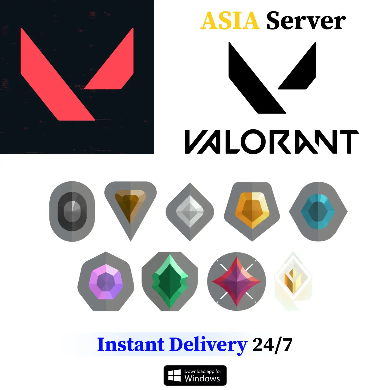 Valorant Asia Ranked Account (Instant Delivery)