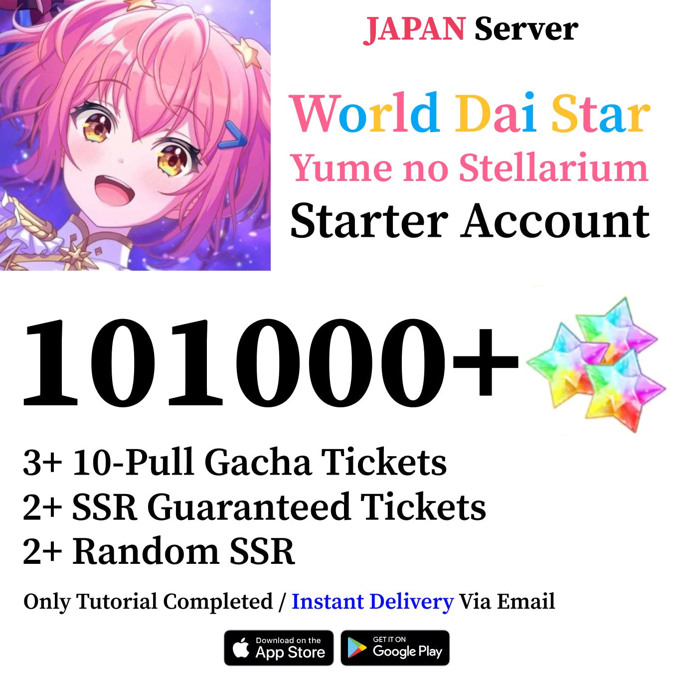 World Dai Star Starter Reroll Account 85000+ Gems [JP] - Genshin Accounts