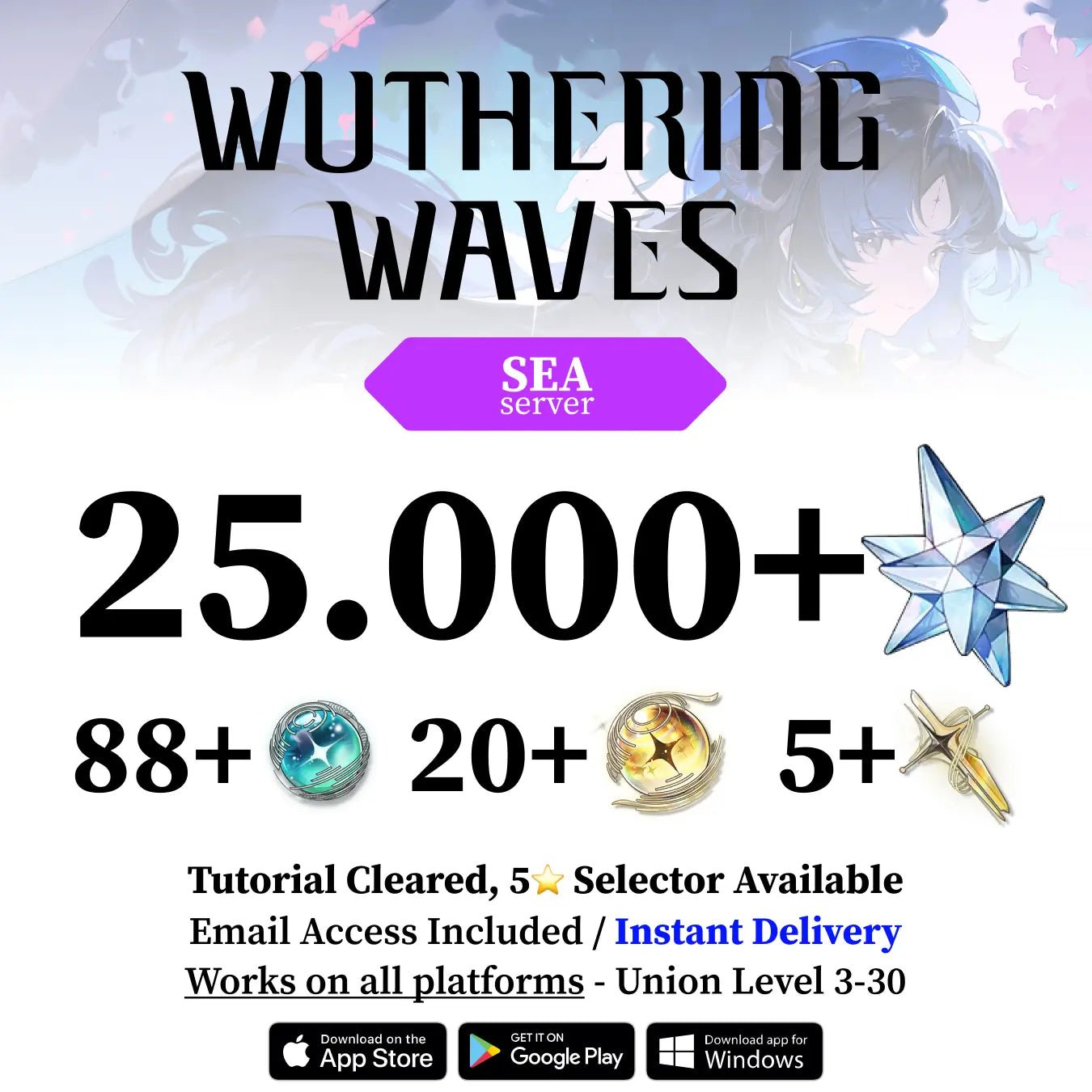 Wuthering Waves Reroll Account with Gems [SEA] - Genshin Accounts