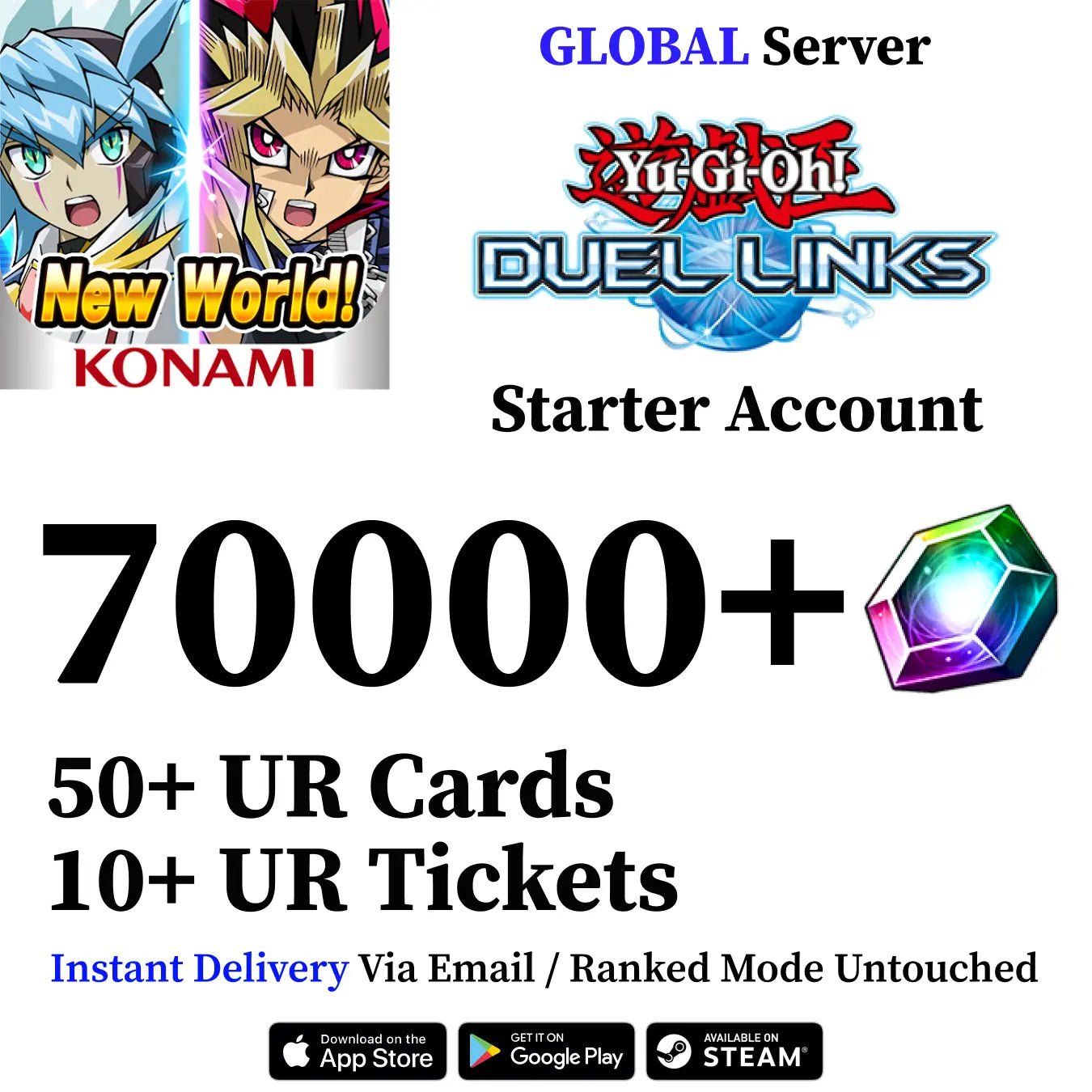 Yu - Gi - Oh! Duel Links Starter Account with 70000+ Gems [Global] - Genshin Accounts