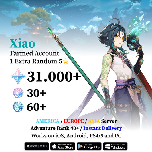 Xiao Reroll Account with 30.000 Primogems
