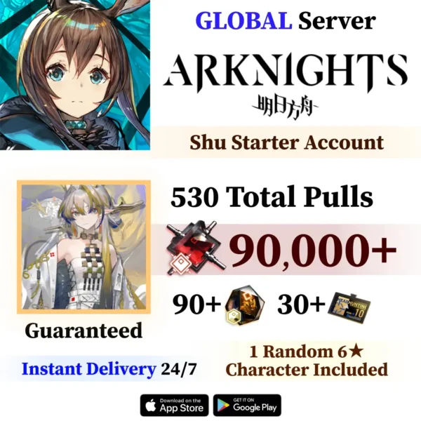 Shu Arknights Reroll Account with Orundum [Global]