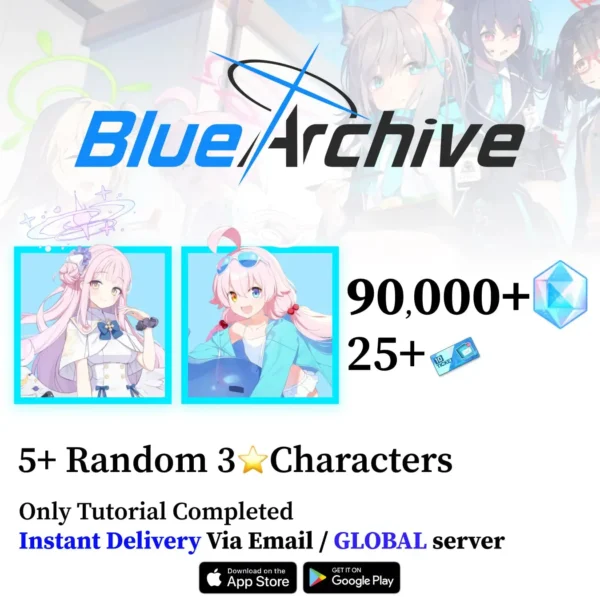 Hoshino (Swimsuit) and Mika Blue Archive Starter Account [Global]