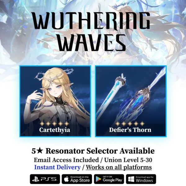 Cartethyia with Defier’s Thorn Starter Reroll Account Wuthering Waves
