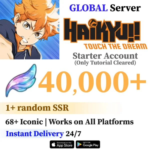 Haikyu!! Touch the Dream Starter Account Diamonds and Tickets [GL]