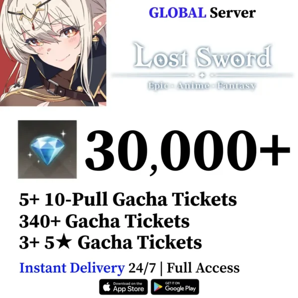 Lost Sword Reroll Account with Diamonds [Global]