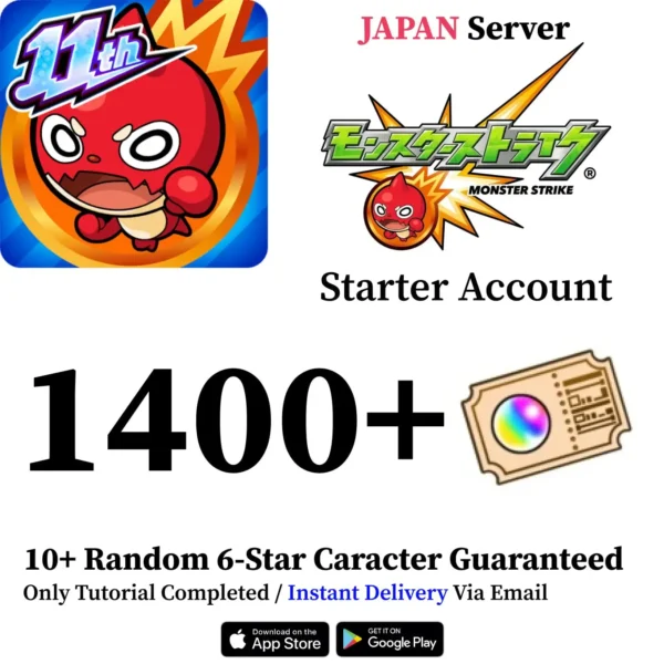 Monster Strike Starter Account with 1,400+ Orbs [Japan]