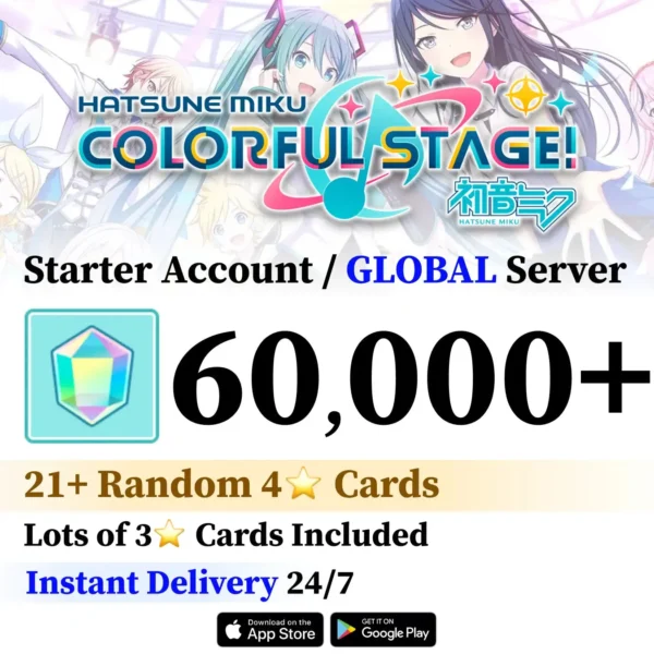 Project Sekai Reroll Account with 60,000+ Gems [Global]