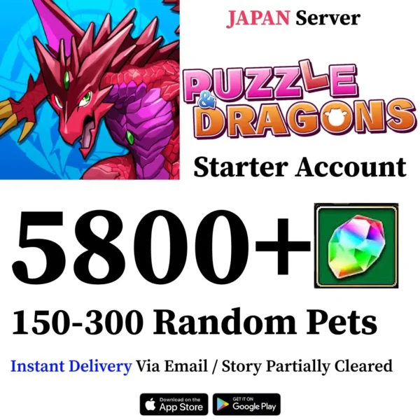 Puzzle and Dragons Reroll Starter Account with Magic Stones