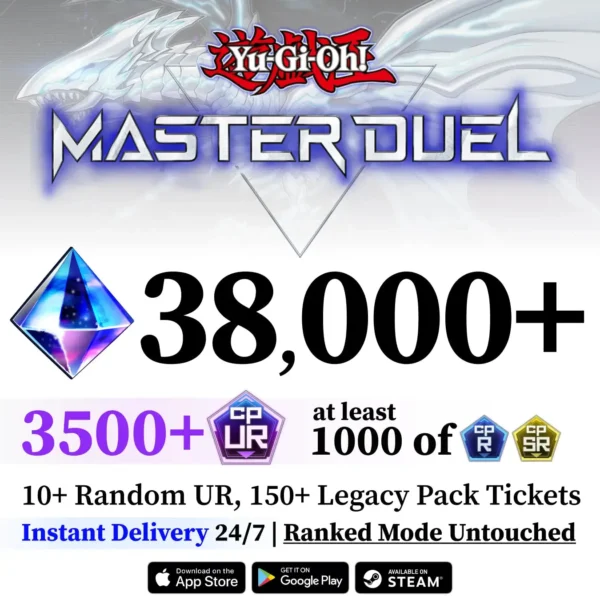 Yu-Gi-Oh! Master Duel Starter Account 38000+ Gems, 2500+ UR CP