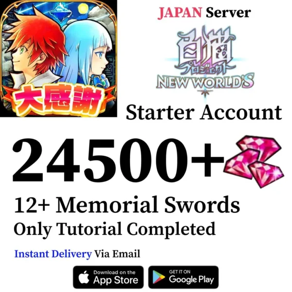 Shironeko Project Reroll Account with 24,500+ Jewels [Japan]