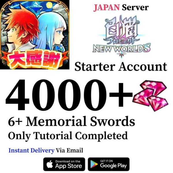 Shironeko Project Reroll Account with 4,000+ Jewels [Japan]
