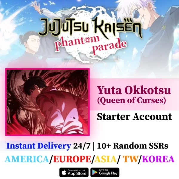 (Queen of Curses) Yuta Okkotsu Jujutsu Kaisen Phantom Parade Reroll Account
