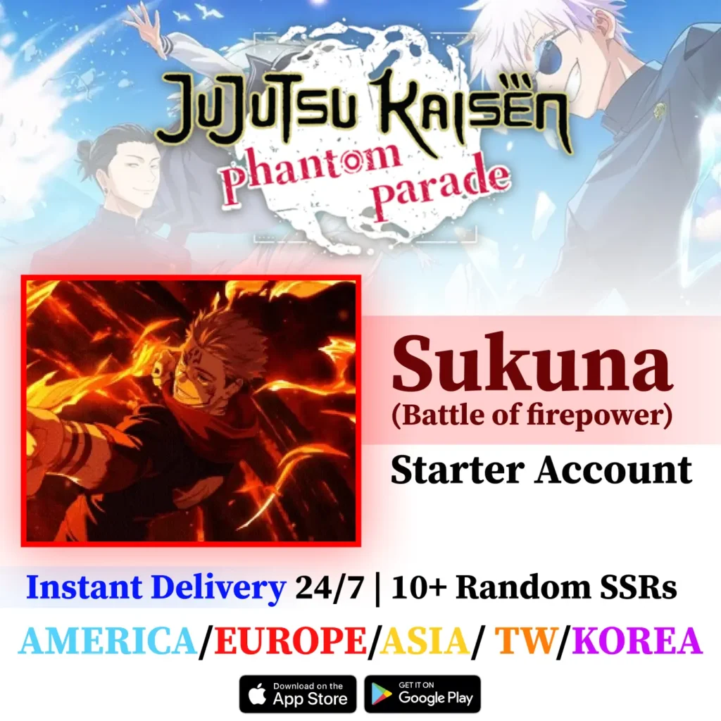 (Battle of firepower) Ryomen Sukuna Jujutsu Kaisen Phantom Parade Reroll Account