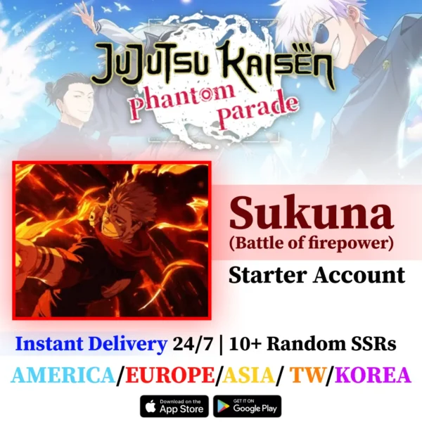 (Battle of firepower) Ryomen Sukuna Jujutsu Kaisen Phantom Parade Reroll Account
