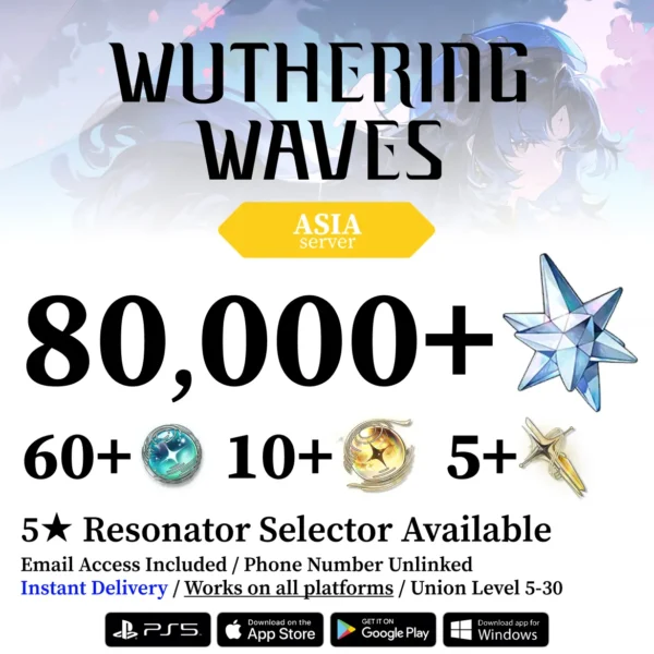 Wuthering Waves Reroll Account with Gems [Asia]